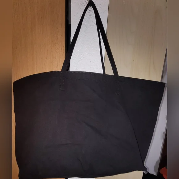 Victoria’s Secret large black canvas weekender shoulder tote - Picture 3 of 4